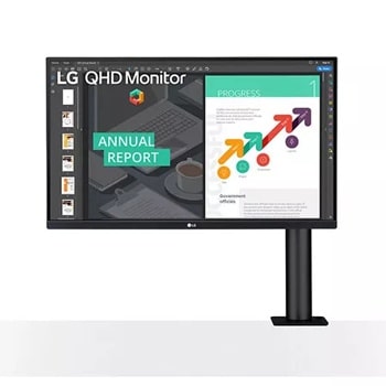 27” Ergo IPS QHD Monitor (2560x1440) with Ergonomic Stand & C-Clamp, USB Type-C™, DCI-P3 95% (Typ.),  HDR10 and AMD FreeSync™