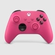 EP229911 pink gaming controller with black buttons and analog sticks - Front View
