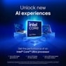 Unlock new Al experiences. Get the performance of an Intel (RM) Core (TM) Ultra processor. Up to 65% faster generative Al*. Up to 2.3X faster Al video editing**. Up to 4.8% lower power for longer battery***. *As measured by text to image generative Al using Intel plugin for GIMP with Stable Diffusion on Intel(RM) Core(TM) Ultra 7 165H vs prior generation. **As measured by Al video editing workload using Adobe Premier Pro Beta on Intel Core Ultra 7 165H vs. prior generation. ***As measured by the power consumed of Intel Core Ultra 7 165H vs. comp. See www.intel.com/PerformanceIndex for details. Results may vary. (C)Intel Corporation.