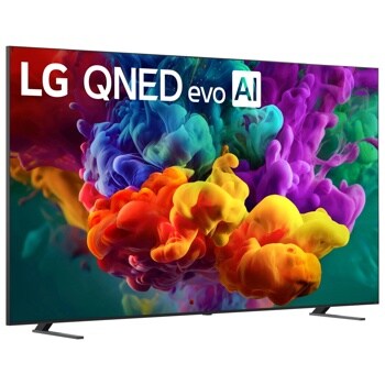 100QNED84BU LG QNED evo AI TV with colorful display Front View