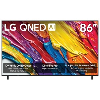 86 Inch LG QNED82A QNED TV 86QNED82AUA - Front View