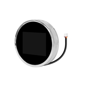 LG AEZ75994922 laundry accessory with circular display and textured silver bezel with attached cable1