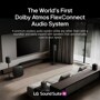 M7-P2_H7 Soundbar with Dolby Atmos FlexConnect Audio System showing expandable wireless speakers in modern living room setup