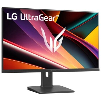 LG 27G64NA-B UltraGear Gaming Monitor with adjustable stand displaying vibrant graphics - Front View