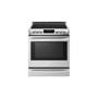 Front view of the 6.3 cu. ft. Smart wi-fi Enabled Electric Slide-in Range with ProBake Convection® - LSE4615ST. 