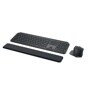 Wireless keyboard with wrist rest pad and ergonomic mouse 920010923 computing accessories set in black