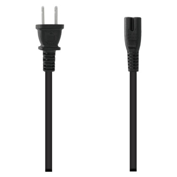 PCS35 black power cord with standard two-prong AC plug and female connector for audio equipment