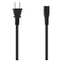 PCS35 black power cord with standard two-prong AC plug and female connector for audio equipment