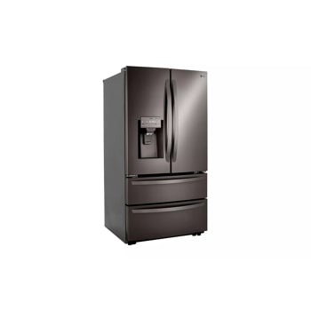 28 cu. ft. double freezer refrigerator left side angle view