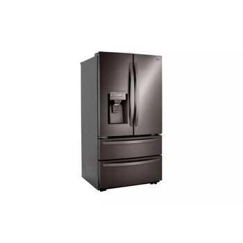 28 cu. ft. double freezer refrigerator left side angle view