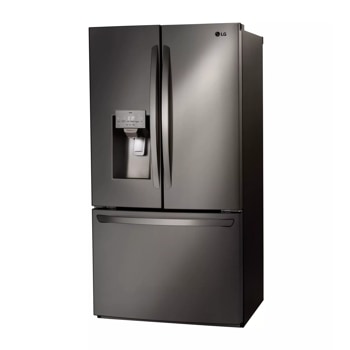 28 cu. ft. french door standard depth refrigerator right side angle view