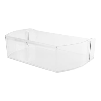 LG MAN64895801 clear refrigerator door bin with curved front and divider slot1