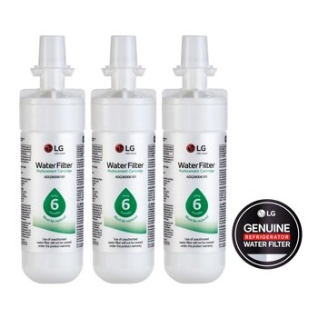 Front view of the LG LT700P3 - 6 Month / 200 Gallon Capacity Replacement Refrigerator Water Filter 3-Pack (NSF42 and NSF53*) - LT700P3. 