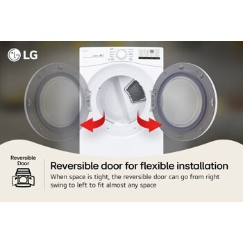 LG
Reversible Door
Reversible door for flexible installation
When space is tight, the reversible door can go from right swing to left to fit almost any space