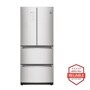 Front view of the 14.3 cu. ft. Kimchi/Specialty Food French Door Refrigerator - LRKNS1400V. Includes a graphic logo that says, Brought to you by America’s Most Reliable Line of Appliances.