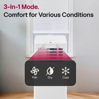 3-in-1 mode comfort for various conditions
Fan
Dry
Cool