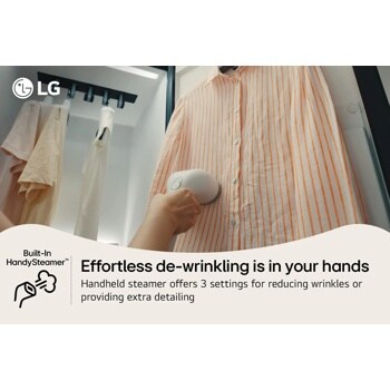 Built-In HandySteamer
Effortless de-wrinkling is in your hands
Handheld steamer offers 3 settings for reducing wrinkles or providing extra detailing