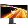 LG 45GX90SB-B UltraGear AI OLED Gaming Monitor with curved screen displaying vibrant graphics - Front View