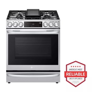 LG LSGL6337F 6.3 cu ft. Smart Wi-Fi Enabled ProBake Convection® InstaView™ Gas Slide-in Range with Air Fry