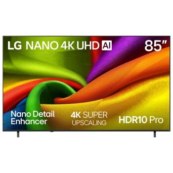 85-Inch LG NANO 4K UHD AI TV 85NU850BPUA with Nano Detail Enhancer 4K SUPER UPSCALING HDR10 Pro - Front View