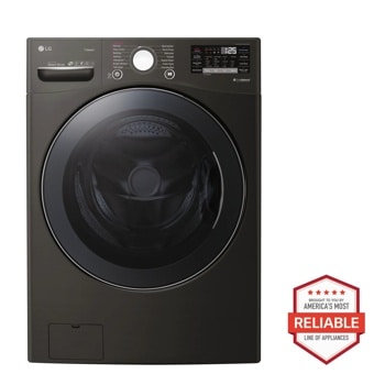 Front view of the 4.5 cu.ft. Smart wi-fi Enabled Front Load Washer with TurboWash™ 360 Technology - WM3900HBA. Includes a graphic logo that says, Brought to you by America's Most Reliable Line of Appliances.
1