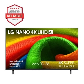 50-Inch LG NANO 4K UHD AI TV 50NU700BPUA with Americas Most Reliable Line of TVs badge - Front View1