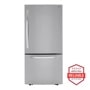Front view of the 26 cu. ft. 33-inch Wide Bottom Freezer Refrigerator - Stainless Steel - LRDCS2603S. 