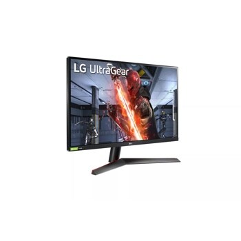Left side view of the 27 Inch LG UltraGear (27GN800-B) gaming monitor with 144Hz refresh rate and 1ms (GtG) response time