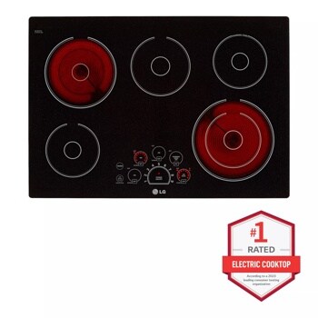 Front view of the 30" Electric Ceramic Cooktop 5 Burners LCE3010SB
