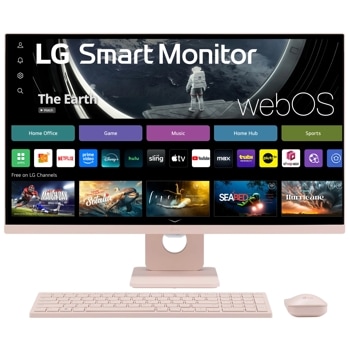 27" Full HD IPS MyView Smart Monitor with webOS Desktop Setup Including Wireless Keyboard and Mouse1