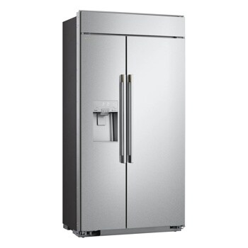 LG US26WBB92S Side by Side Refrigerator with stainless steel finish and external water dispenser - Front View