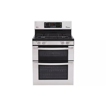6.1 cu. ft. Capacity Gas Double Oven Range with 4 Sealed Gas Burners and EasyClean®