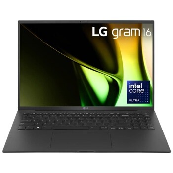 LG Gram 16-Inch 16Z90S-G.AAB5U1 Laptop with Intel Core Ultra processor and full keyboard - Front View