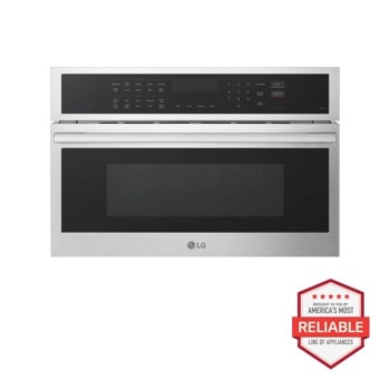 LG MZBZ1727X Microwave with America's Most Reliable badge Front View