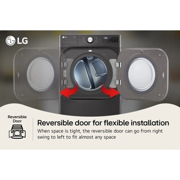 LG
Reversible Door
Reversible door for flexible installation
When space is tight, the reversible door can go from right swing to left to fit almost any space