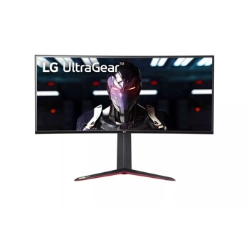 Front view of the 34 Inch LG UltraGear (34GN850-B) curved gaming monitor with 144Hz refresh rate and 1ms (GtG) response time