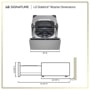 LG WD405CP SideKick Washer Dimensions 29 Inch W x 52 3/4 Inch D x 14 1/8 Inch H - Front and Side Views