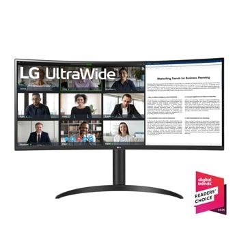 34 Inch UltraWide™ WQHD 1440P HDR 10 100Hz Curved Monitor with USB Type-C 34WR55QK-B