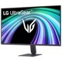 LG 27G411B-B UltraGear Gaming Monitor with stand displaying colorful graphics - Front View