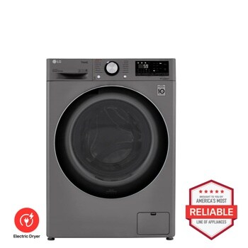 LG WM3555HVA Washer Dryer Combo with 10-Year Limited Warranty Brought to you by Americas Most Reliable Line of Appliances - Front View