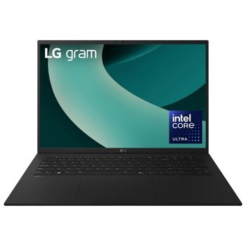 LG gram 17Z90T-H laptop with Intel Core Ultra processor, black, front view