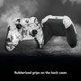 Xbox EP229563 controllers showing front and back views with white camouflage design and black rubberized grips on the back cases