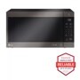 Front view of the LG Black Stainless Steel Series 2.0 cu. ft. NeoChef™ Countertop Microwave with Smart Inverter and EasyClean® - LMC2075BD. Includes a graphic logo that says, Brought to you by America’s Most Reliable Line of Appliances.