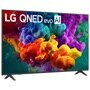 65-Inch LG QNED evo AI 4K TV 65QNED84BAA displaying vibrant colorful ink cloud visual with red, yellow, purple, and blue hues - Side Angle