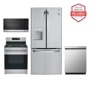 LG Kitchen Package LFDS22520S LRGL5821S MVEM1621Y LDFN3432T with America's Most Reliable badge Front View