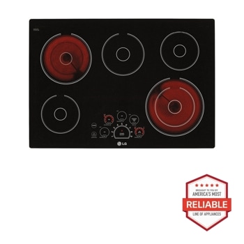Front view of the 30" Electric Ceramic Cooktop 5 Burners LCE3010SB