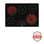 Front view of the 30" Electric Cooktop with 5 Burners - LCE3010SB. Includes a graphic logo that says, Brought to you by America’s Most Reliable Line of Appliances.