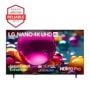 65-Inch LG NANO 4K UHD AI TV 65NU850BAUA with Americas Most Reliable Line of TVs badge - Front View