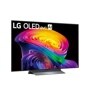 48-Inch LG OLED evo AI 4K TV OLED48C6AUA displaying vibrant colorful spiral pattern on screen - Side Angle