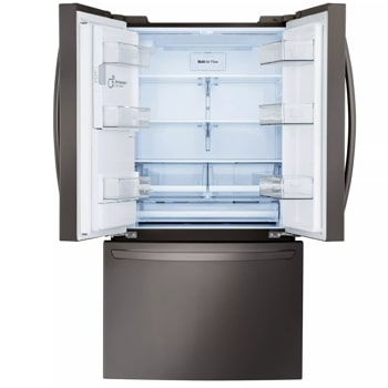 28 cu. ft. french door standard depth refrigerator empty interior view